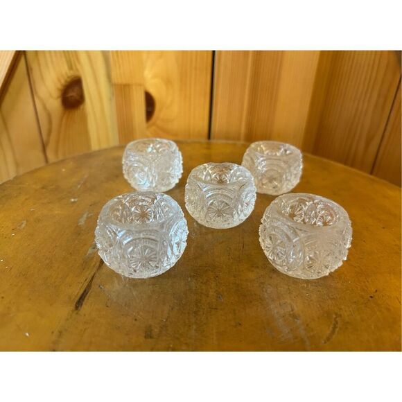 Vintage Lot Of 5 Crystal Salt Bowls Collectible (8852) - Picture 1 of 3